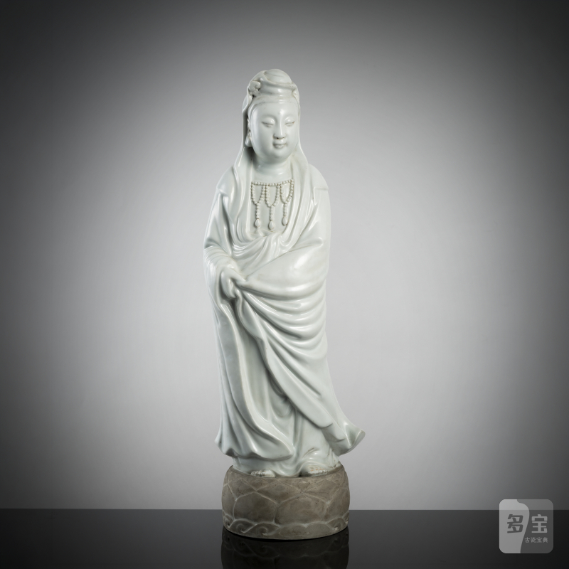 A Dehua porcelain figure of the standing Guanyin